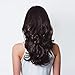 Long Brown Wig For Women Fashion Natural Wavy Curly Dark Brown Wig With Bangs Synthetic Hair Heat Resistant as Daily use By LEKESI 24 Inches(Brown)