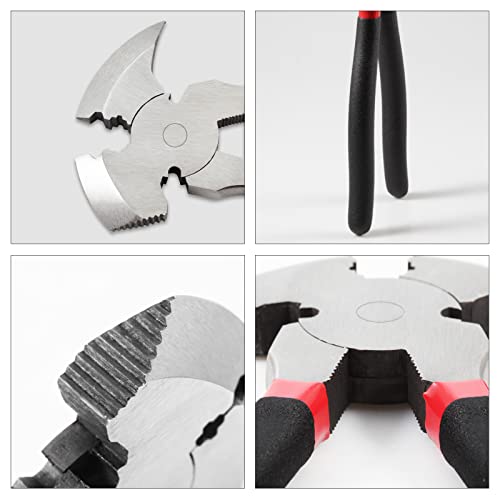 LEONTOOL Zaunzange Mehrzweckzaun Zange mit 2 Drahtschneider Nagelzieher Zaunzange Werkzeug Hammer Ende für die Installation Wartung Reparatur Drahtzäune