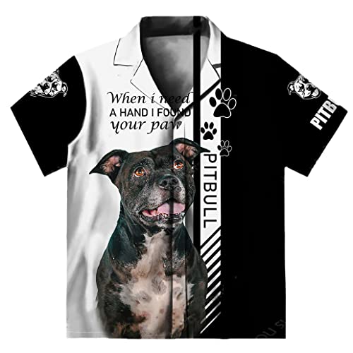 Chemise Pitbull Rottweiler homme XL - Haut manches courtes imprimé 3D