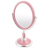 Ruilogod Haushaltswarengeschäft aus Kunststoff, oval, nach unten, zwei Seiten, kompakter Spiegel, Rosa (ID: 08e 85b d62 7d1 f80