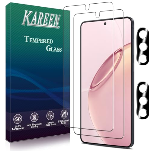 Image of KAREEN 2+2 Pack Screen Protector for Samsung Galaxy S26 Plus /S26+ Tempered Glass Film with Camera Lens Protector, Fingerprint Unlock Support, Anti Scratch, Bubble Free, Case Friendly