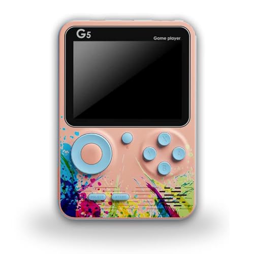Handheld game console, 500 in 1 color screen game console, 500 classic interesting games (Pink)