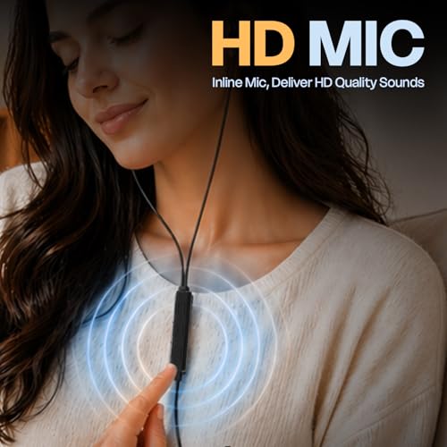 Image of Amkette Trubeats M11 Type C Earphones with Mic, 14mm Dynamic Drivers, 3 Button Control, AI Assistants, Ergonomic Earbuds Compatible with Smartphones, Tabs & Laptops, Type C Headphones,1.2m Cable Black