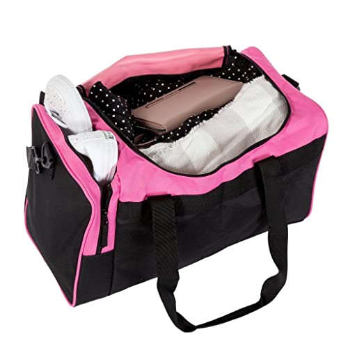 Jetstream Heavy Duty Multi Pocket Large Sports Gym Equipment 3-Pocket Travel Duffel Bag (36 Inch/20 Inch, Pink) #TOP5