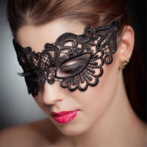 YUANJIASHUN YAO 4pcs Black Lace Masquerade Mask Women Venetian Masks Lace Maskes for Halloween Masquerade Carnival Party Costume Ball - Image 3