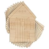 10 cabañas de playa cuadradas de madera con forma de ventana de 3 mm, para...
