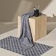 MÖVE Monochrome Check Velours Duschvorlage 50 x 80 cm aus 75% Baumwolle/ 25% Viskose aus Bambus-Zellstoff, Stone