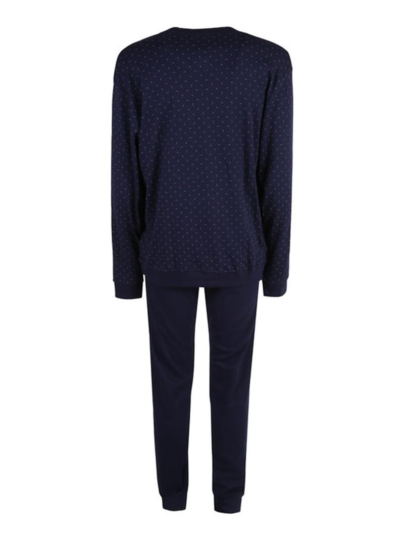 Generico Pigiama Invernale Lungo da Uomo in Caldo Cotone Interlock Nottingham