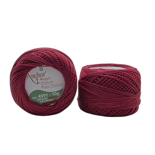 Image of Anchor Knitting Pearl Cotton Fast Colour Thread Yarn - Mercer Pearl Cotton 10gm Yarn (Thickness 1 mm) (Pack of 1 (020)