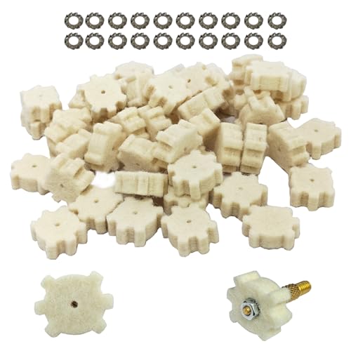 Tipfun .223/5.56 .300BLk Wool Star Chamber Cleaning Pads with Rod Fitting Adapter and 20 Pieces Serrated Washer