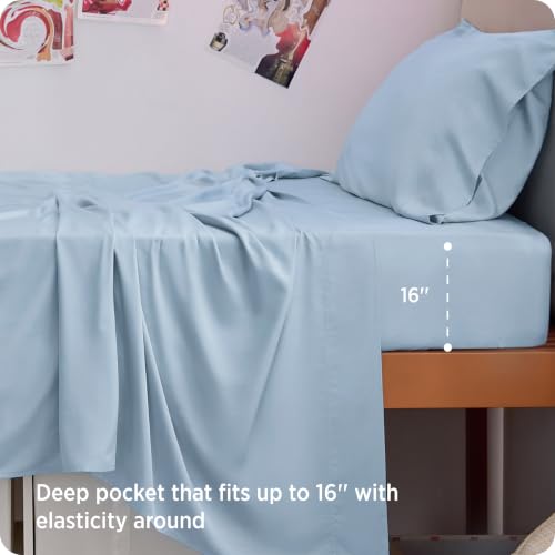 Image of Bedsure PureWoven 100% Rayon Derived from Bamboo, Twin XL Sheets, 3 Pieces