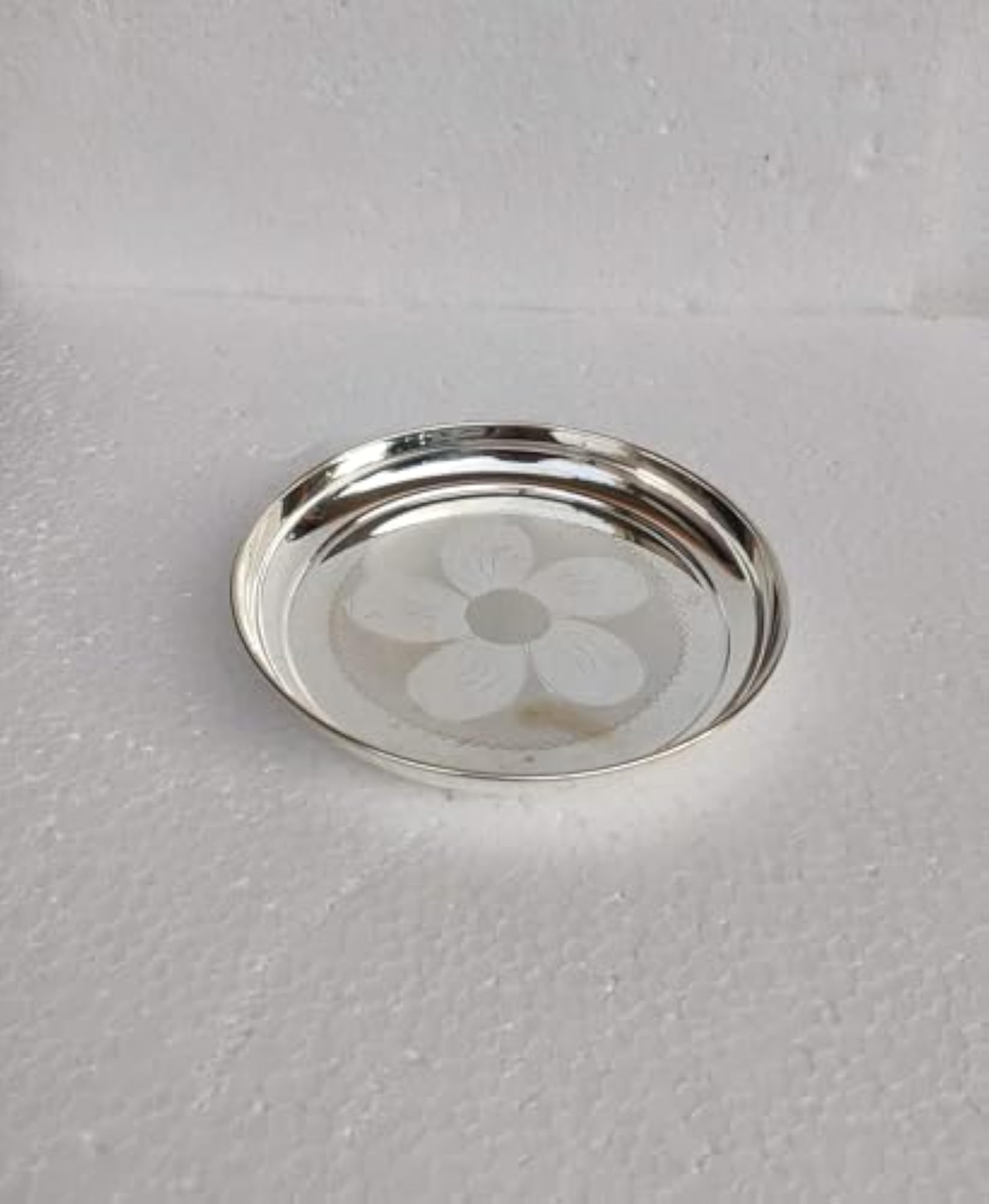 German Silver Plated Decorative Plate for Pooja