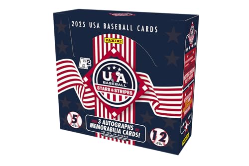 2025 Panini USA Stars & Stripes Baseball Hobby H2 Trading Card Box (3 Autographs or Memorabilia Cards Per Box!)