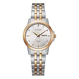 Citizen Reloj de cuarzo plateado de dos tonos para mujer EQ0605-53A, movimiento de cuarzo