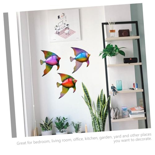 Décoration murale fer forme de poisson x3 pour un style marin unique
