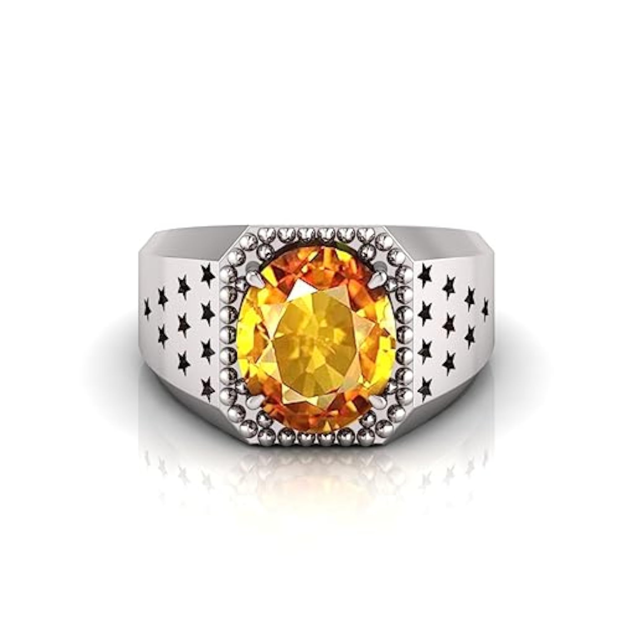 9.25 Ratti Pukhraj Stone Adjustable Ring with Lab Certificate