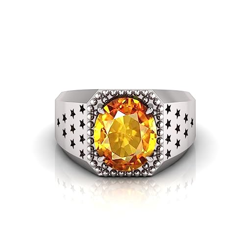 Yellow Sapphire Gemstone bague argent, connectez-vous à votre énergie - 3