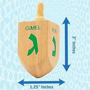 Hanukkah Dreidel Extra Large Wooden Dreidels Hand Painted Includes Game Instruction Cards 2 Pack XL Dreidel