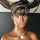 Yviann Pixie Cut Wig Human Hair Short Pixie Wigs for Black Women Human Hair Glueless Full Machine Made Wig Glueless Wear and Go Natural Color F1B30