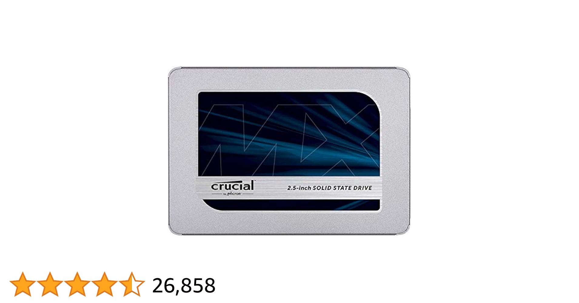 Crucial MX500 500GB 3D NAND SATA 2.5 Inch Internal SSD, up to 560MB/s - CT500MX500SSD1(Z) Crucial MX500 500GB 3D NAND SATA 2.5 Inch Internal SSD, up to 560MB/s - CT500MX500SSD1(Z)