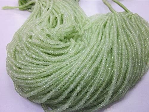 Prehnite perles rondelles facettées 14 pouces pour bijoux artisanaux
