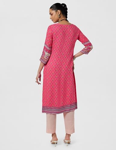 Image of BIBA Women Viscose Straight Fit Liva Printed Kurta