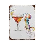 Eichhörnchen mit Cocktailglas, Retro-Poster, 