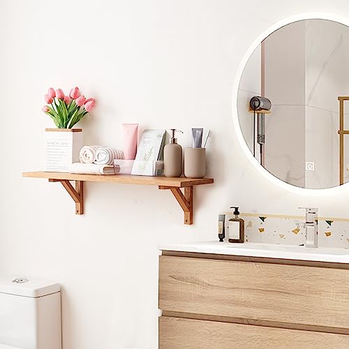 Étagère murale chêne massif 80cm pour optimiser vos murs - 6