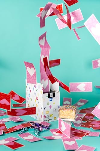 Celebration Love Shower Gift Box by Send A Cake Music Gift with 20 Foil-Wrapped Caramels & 3\" Rainbow Sprinkle Crispy Cake – Ready-to-Gift, No Assembly, Birthday, Anniversary, or Celebration Gift for Women, Men & Kids