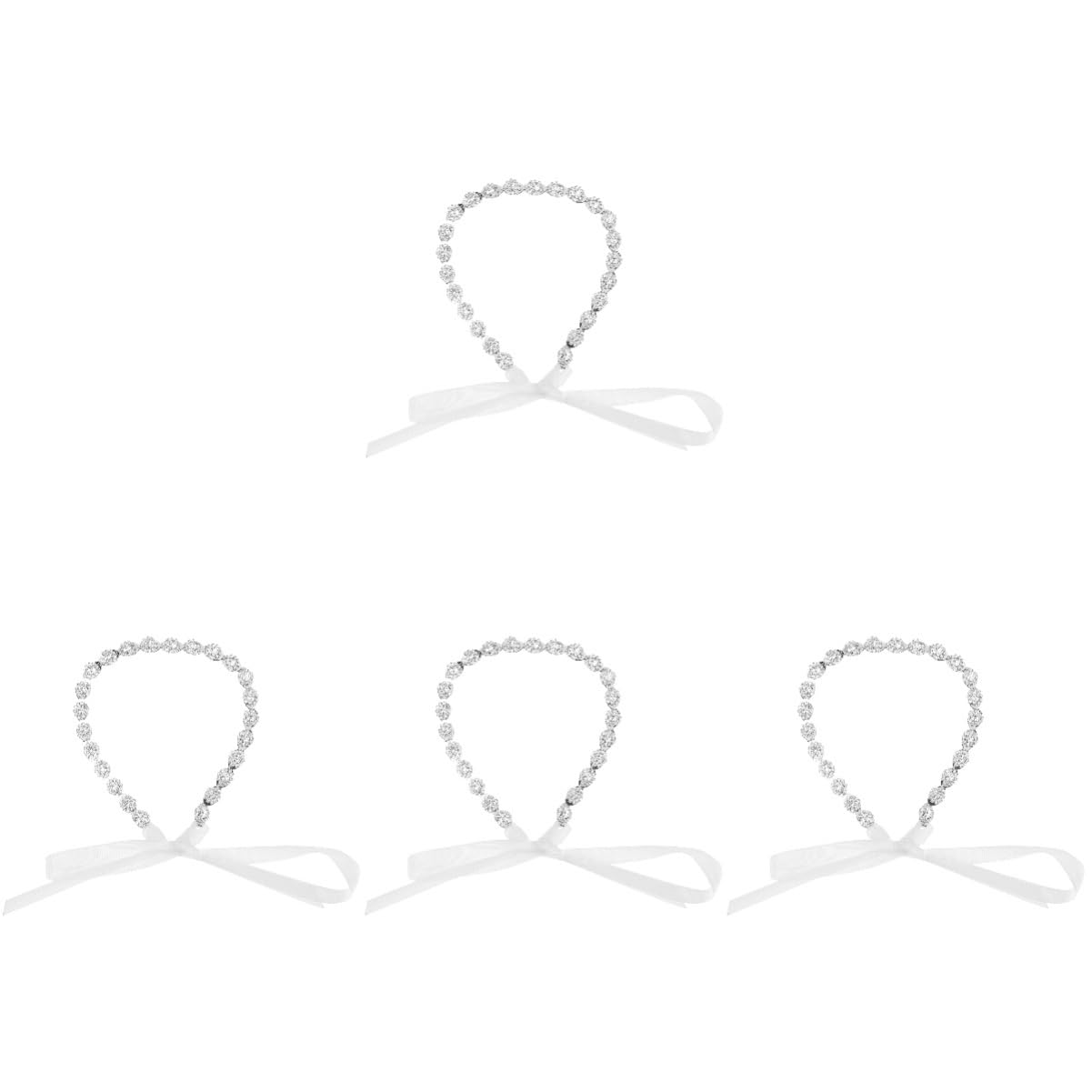 FRCOLOR 4pezzi Bridal Hair Accessories Headband with Ribbon Jeweled Floral Design for Weddings Elegant Hairpiece for Brides Adjustable and Comfortable Hair Decoration