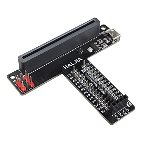 HALJIA GPIO Expansion Board T-type for BBC Microbit T Adapter Breakout Board Microcontroller DIY Coding kit Compatible with BBC Micro:bit V2