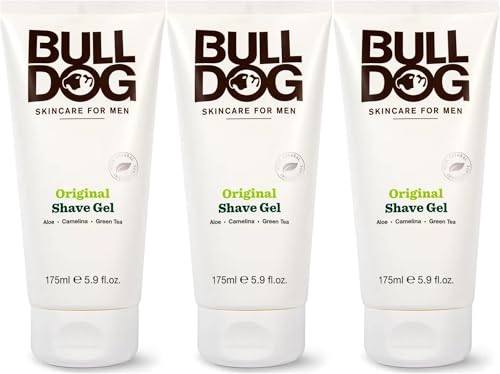 Bulldog Skincare Original Shave Gel With Aloe Vera For A Smooth And Comfortable Shave 175ml x 3 Pack