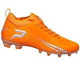 Phenom Elite Quantum Speed 2.0 Football Cleats – Team Color Edition | Lightweight, High-Performance Speed Cleats for Men | Enhanced Traction & Comfort for Peak Performance - Orange (Medium, 10)