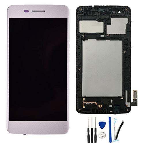 🔥 LCD Display Screen Digitizer Touch Screen Assembly Replacement for LG K8 2017 Aristo M210 MS210 US215 M200N X300 K120K K120S K120L 5.0" (Silver w/Frame)