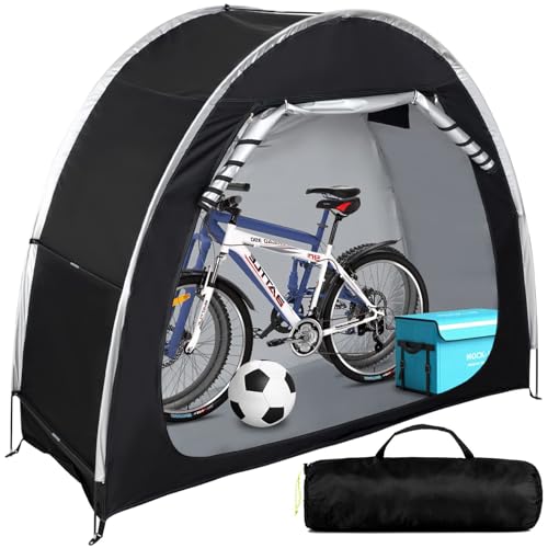 Bike Cover Storage Heavy Duty Storage Tent Outdoor Portable Bicycle Tent PU4000 Waterproof Cloth Durable 210D Oxford Fabric,Protect Against Wind, Rain, Snow, Dust W/Travel Bag