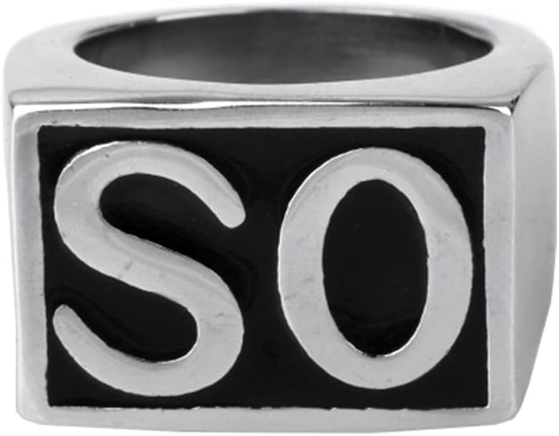 Jewelry Men's Stainless Steel Biker Rings,SO, Vintage,Gold and Black