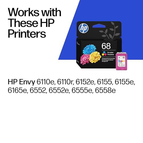 Image of HP 68 Tri-Color Ink Cartridge | Works with Envy 6100e, 6500e Series | 7FP20TN | Packaging May Vary