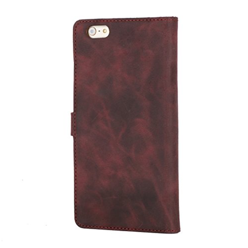 Snakehive Iphone 6 Plus Case, Vintage Collection Apple Iphone 6 Plus Wallet Case In Nubuck Leather With Credit Card/Note Slot (Plum) #TOP1