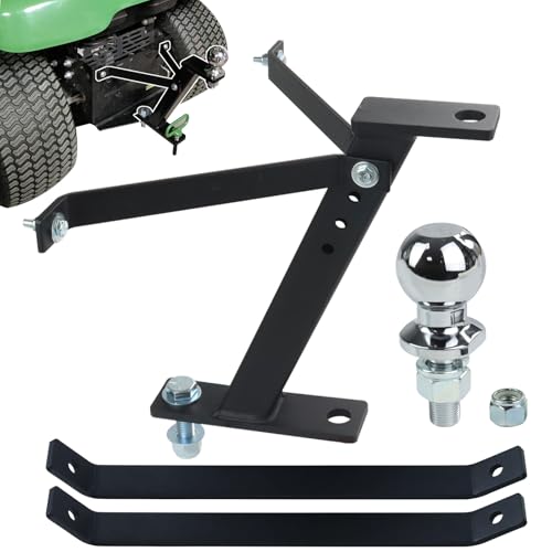 BOSFLAG Tractor Lawn Mower Trailer Towing Hitch with Chrome Trailer Hitch Ball, 3,500 lbs, 2 Inch Diameter, 3/4 x 2-Inch Shank for Cub Cadet Husqvarna Craftsman and All Conventional Lawn Mowers
