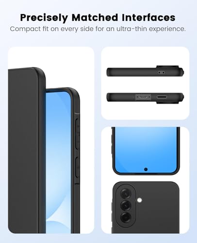 for Samsung Galaxy A57 Case, Slim Fit Matte Finish Mobile Cover, Anti-Fingerprint & Anti-Slip, Precise Camera Full Protection, Ultra-Thin Lightweight Back Cover - Black
