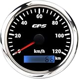 Compteur de vitesse GPS 85mm tachymètre odomètre 0-120km/h étanche IP67 7 couleurs instrument de mesure tachymètre pour voiture bateau yacht 12V/24V