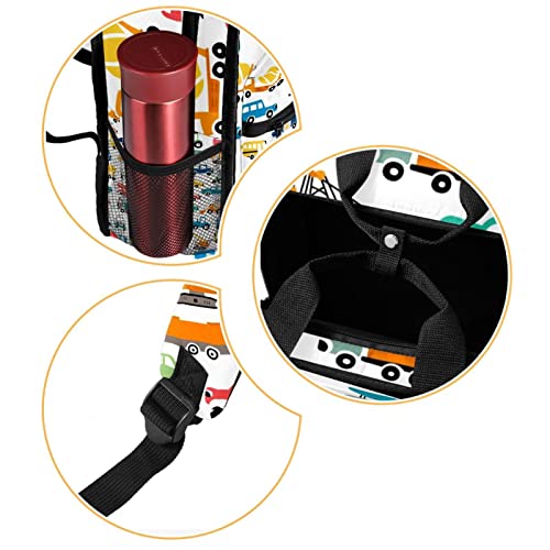 Sac à dos pour garçons avec bretelles réglables motif voitures dessin animé