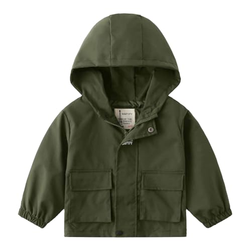 Boys Fashion Zip Up Hoodie with Pockets Lightweight Waterproof Hooded Fall Jackets Casual Loose Raincoat Windbreakers