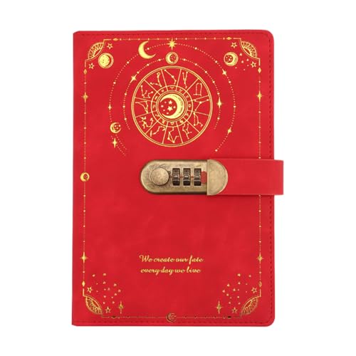 Cuaderno de notas con llave, cierre , 21,2 x 14,7 Cm, diario de cuero, bloc de notas con contraseña de privacidad, escritura cómoda, para, adolescentes y adultos