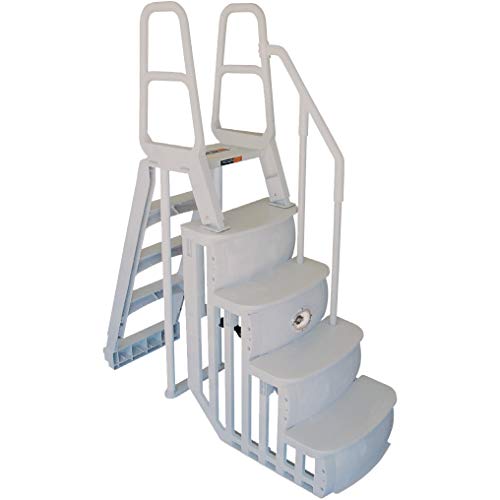 Main Access 200100T Above Ground Pool Ladder Steps w/ Mat Pad + 2 Sand Weights