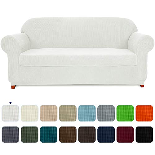 subrtex Sofa Cover 2 Piece Stretch Couch Slipcovers Furniture Protector for Armchair Loveseat