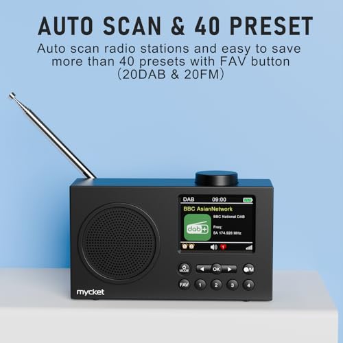 Mycket Tragbares DAB/DAB+ Radio, UKW Digital Radio mit 2025 Neuesten Signalempfängertechnologie, FM...