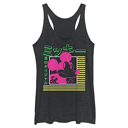 Débardeur Mickey Mouse Disney vintage noir taille S à motif néon japonais