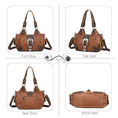 Image of Angel Kiss Hobo Bags for Women Vegan Leather Purses and Handbags Ladies Chic Shoulder Bags Crossbody Purses with Metal Studs