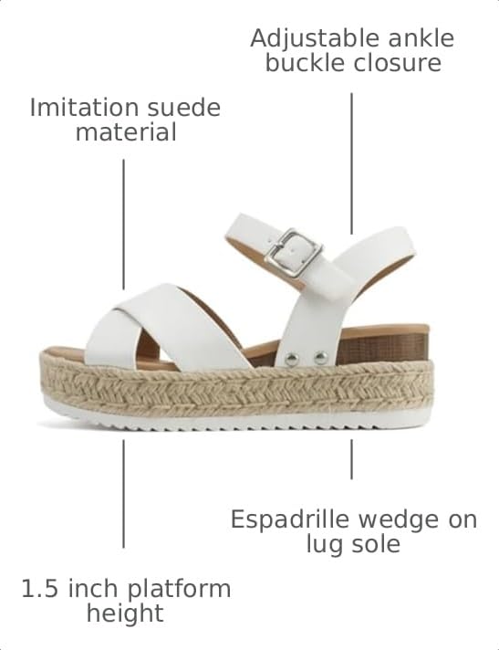 Image of Soda inchFIRELY inch ~ Women Round Toe Crisscross Band Platform Espadrille Wedge Sandal with Adjustable Ankle Strap